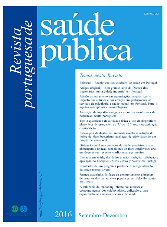 Go to journal home page - Revista Portuguesa de Saúde Pública